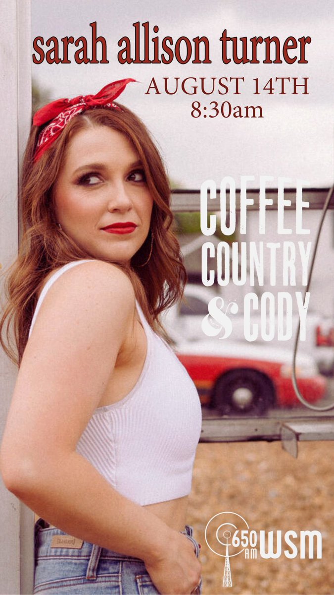 Excited to join my friends at Coffee, Country and Cody in the morning! Tune into 650AM at 8:30am tomorrow to hear “Lose My Accent.” You can also stream here —&gt; wsmradio.com/listen-live/