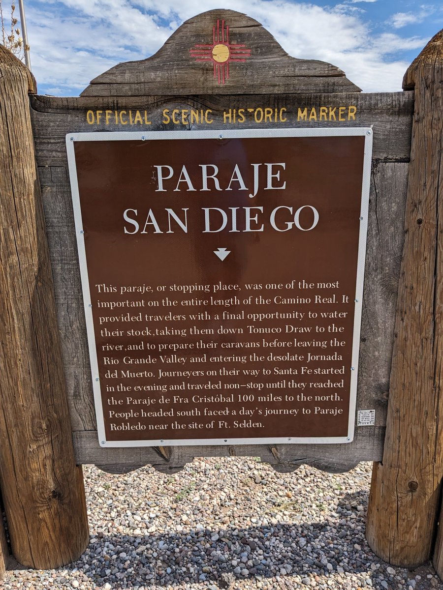 NMHistMarker's tweet photo. Paraje San Diego was the last stop before the Jornado del Muerto, one of the most harrowing journeys of New Mexico. https://t.co/SYPfnkOkKS