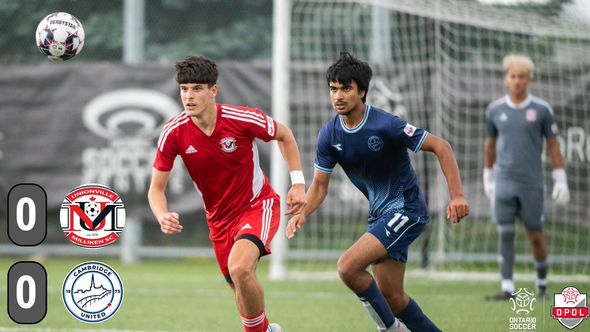 OntarioIsSoccer's tweet photo. HALFTIME: It's nil-nil between @u_msc and @CambridgeSoccer.

Looks like it'll be another nail-biter in the 2023 OPDL Cup Finals. 😅

Don’t miss the action. Watch the rest of the match on our livestream at https://t.co/63fOgCYuid https://t.co/yS09um6GfP