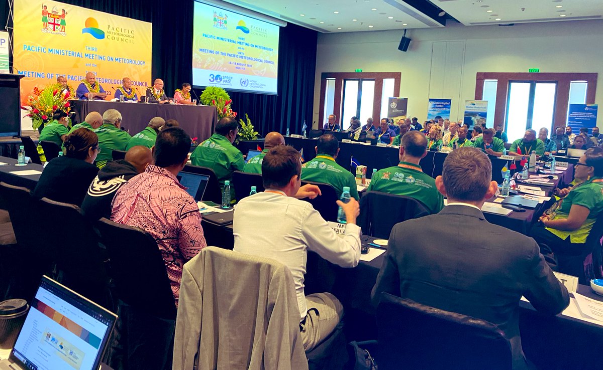mollypowerstora's tweet photo. Here we go!
Opening the 6th meeting of the Pacific Met Council with this @niwa_nz legend, Climatologist Alan Porteous
His 6th PMC, my 5th ♥️✊
Grateful to learn from him & continue 🇳🇿 support to #Pacific climate, met & ocean services
#PMC6 @SprepChannel @WMO @MFATNZ #COSPPac https://t.co/vVczw3QDNp