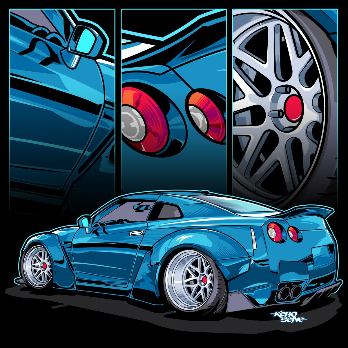 Another work I made for my cars illustrations account.  

#carart #gtr #stance #vectorcar