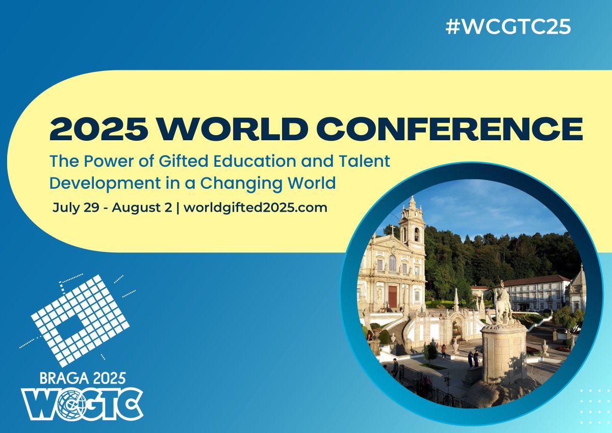 Braga has been announced as the location of the 2025 WCGTC World Conference! Save the dates! worldgifted2025.com #WCGCT25 #gtchat #edchat #gifted #giftededucation #talentdevelopment #creativity