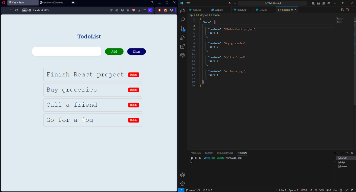 merttcettin's tweet image. React, Vite, JSON Server ve Axios kullanarak basit bir görev yönetimi uygulaması geliştirdim. Kullanıcılar görev ekleyebilir, görüntüleyebilir ve silebilir.

LinkedIn: linkedin.com/posts/mert-çet…
📁 GitHub Repo: github.com/mertcetiin/Rea…

#React #WebGeliştirme #Programlama #vite