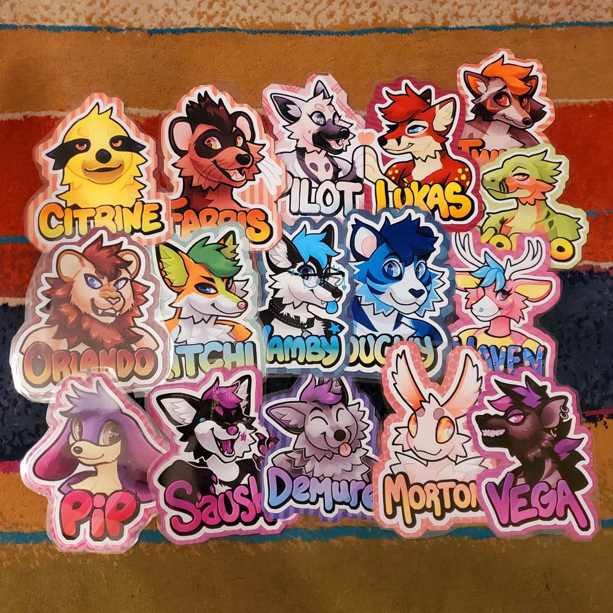 yellow_k9's tweet image. Printouts of recent badge commissions!