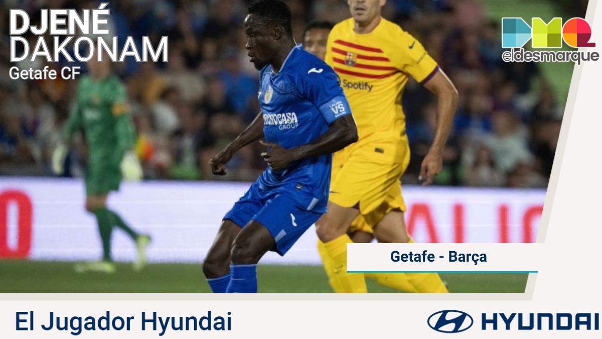 DMQGetafe's tweet image. 🔐 Djene, #JugadorHyundai del #GetafeBarça. ¡Qué partidazo del capitán azulón en el primer encuentro del curso! dsmrq.es/jugadorhyundai…