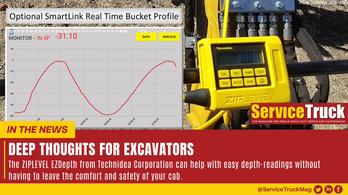 Deep Thoughts for #Excavators

The ZIPLEVEL EZDepth from <a href="/ZIPLEVEL/">ZIPLEVEL - Technidea Corporation</a> is an #altimeter system for easily measuring the depth of your #excavation without the need to leave your cab.

Check out its list of features and specifications 🔻

farms.com/service-truck-…

#ServiceTruckMag