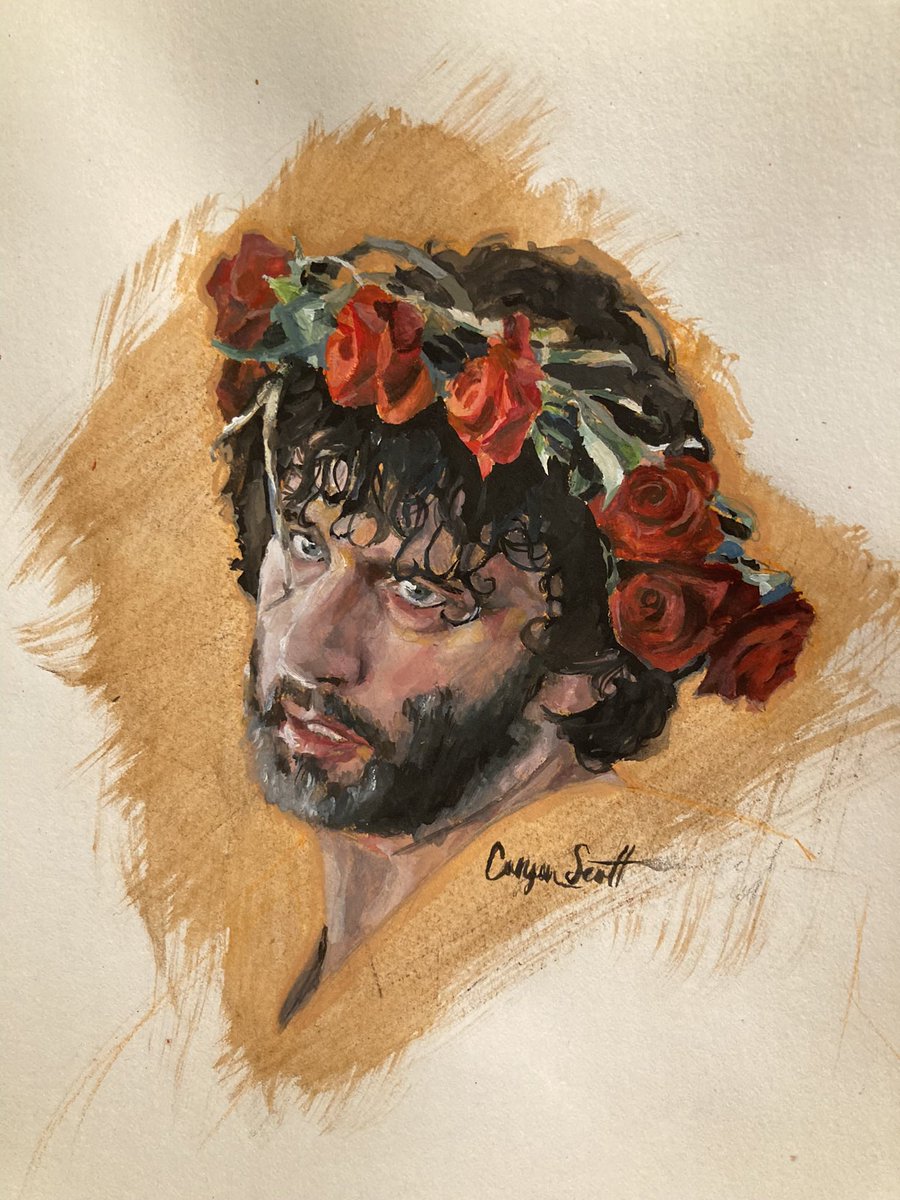 pensdread's tweet photo. a painting i did awhile back :) #art #michaelsheen #GoodOmens2 https://t.co/kJOQtnYeJC