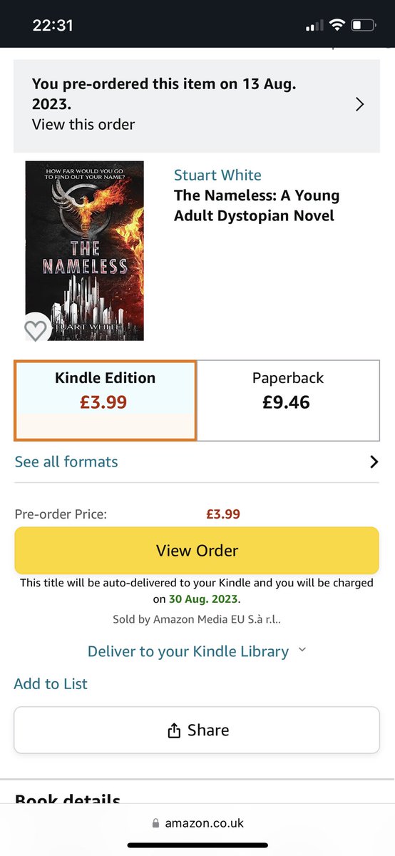 Just preordered #TheNameless, by <a href="/StuartWhiteWM/">Stuart White</a> 
Can’t wait to read it! 🙀