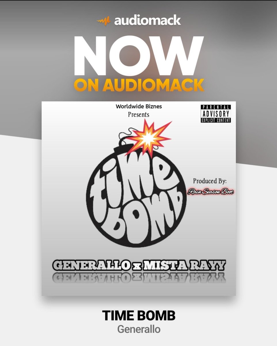 Mohamed74451107's tweet photo. Click on the Link to listen #TimeBomb
Artists: #Generallo X #Mista_Rayy
YouTube:
https://t.co/LPq6npWUeM
Audiomack:
https://t.co/l2dK6fEcoz
Please Like, Subscribe and share.
©️#Worldwide_Biznes https://t.co/H3jTuOS3sN