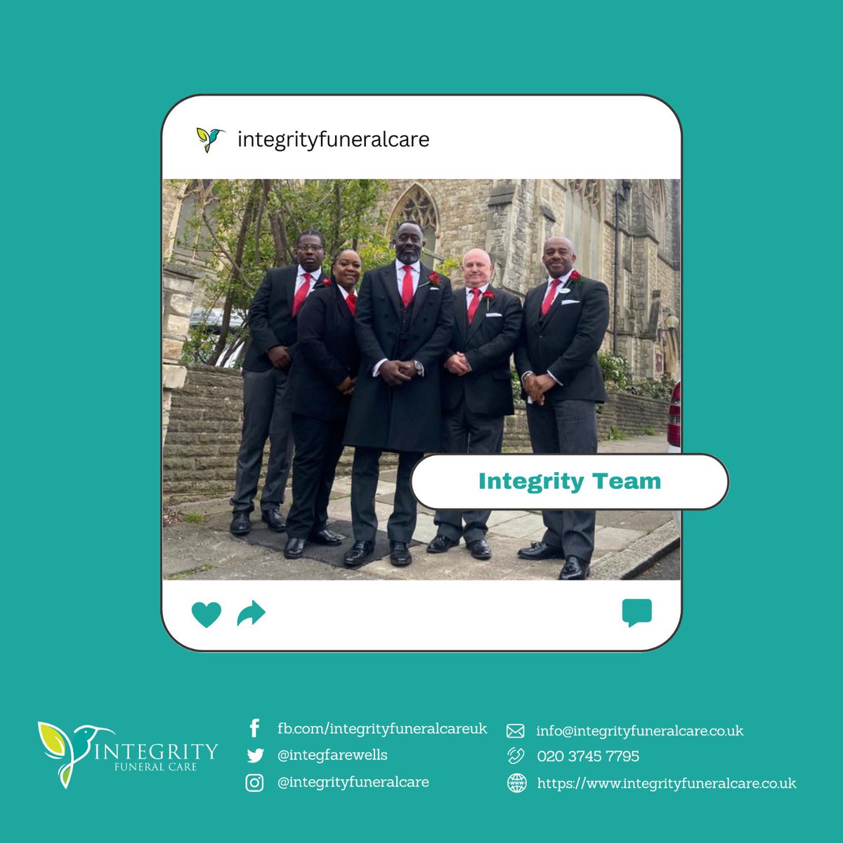 integfarewells's tweet photo. Coming together to honour and remember. Introducing some of our compassionate team at Integrity Funeral Care, ready to guide you through a difficult time. https://t.co/elDHB4VVdO