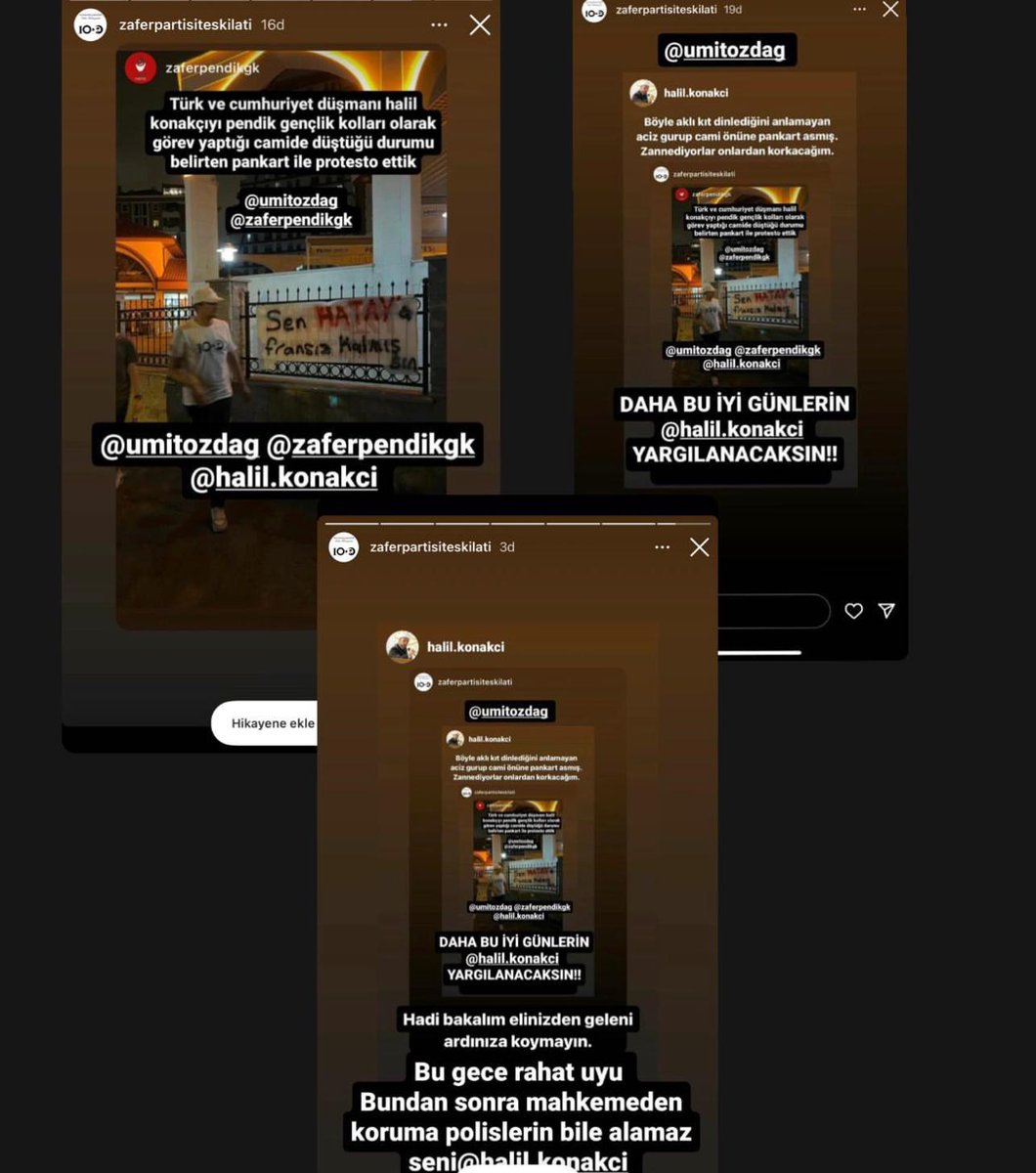 Sondakika 🔴🔴🔴

Zafer Partisi Genel başkanı Ümit Özdağ muhafazakâr kesimin severek dinlediği ve saydığı HALİL KONAKÇI Hocamızı hedefe almıştı.
Ama bu son yaptığı bardağı taşırmak oldu.
Zafer Partili bir grup HALİL KONAKÇI Hocamızın görev yerine gelip tehditlerle provakatif