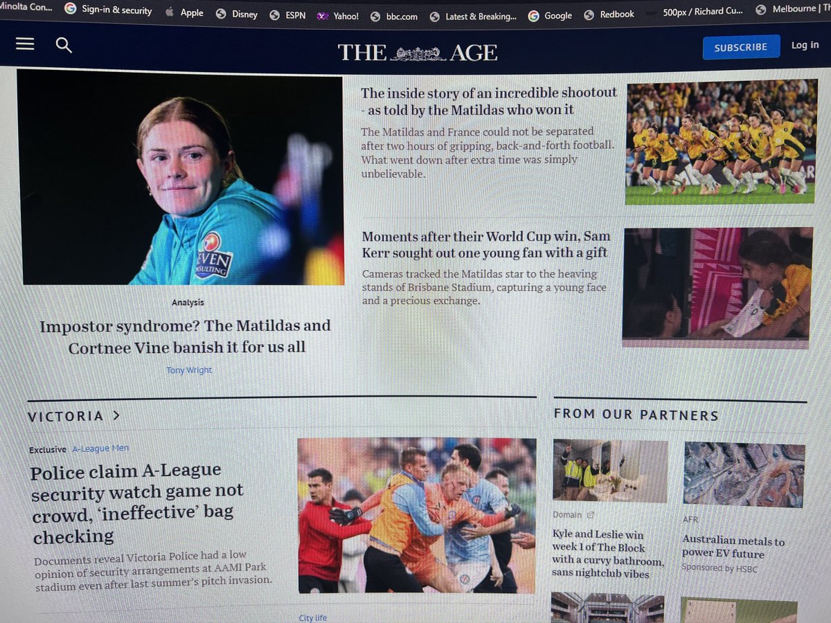 cubes67's tweet image. ⁦@theage⁩ editor “Don’t give the wogs too much positive msm exposure! Run that ⁦@aleaguemen⁩ story again to@put them back in their box” ⁦@FootballAUS⁩ “I told you so!” ⁦@TheMatildas⁩