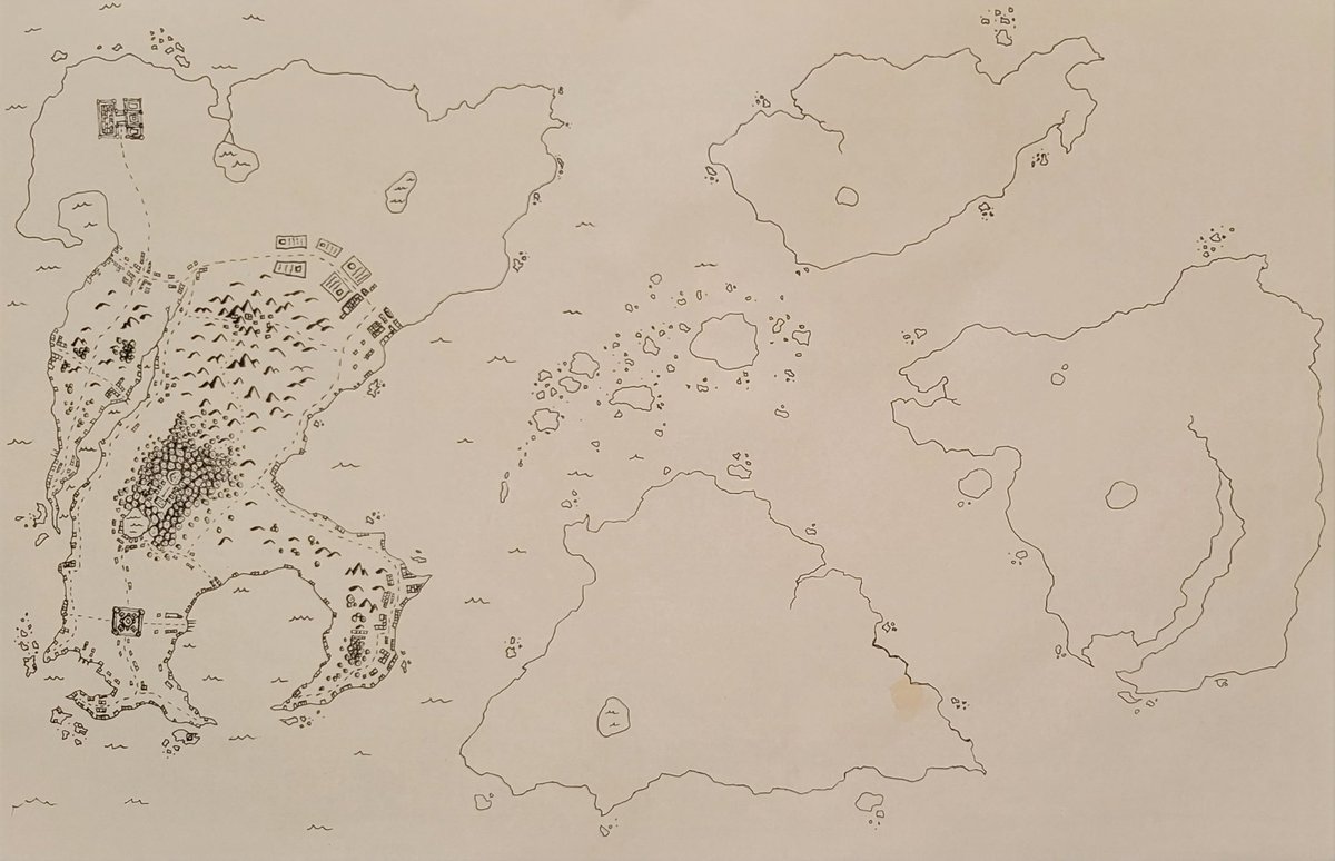 Working on the details for the western continent. #map #mapdrawing #fantasy #fantasydrawing #worldmaking #rpggaming