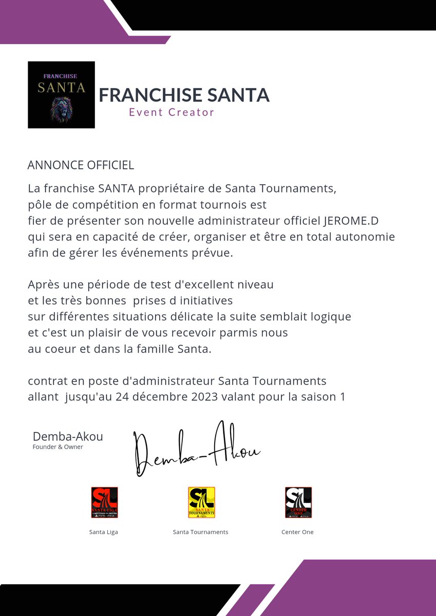 FRANCHISE SANTA tweet media