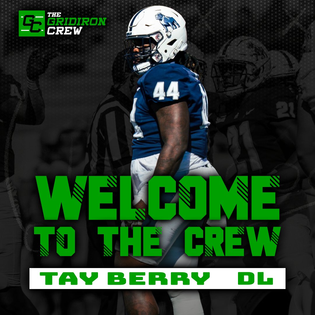 We want to welcome DL Tay Berry to The Crew! The Samford Bulldog is the ultimate team leader, captain who contributes with relentless effort, at 6-2 290, he will be a great signing for any team!

Profile: thegridironcrew.com/tay-berry/

#TGCathlete #CFL #USFL #XFL #LFA #IFA #IFL