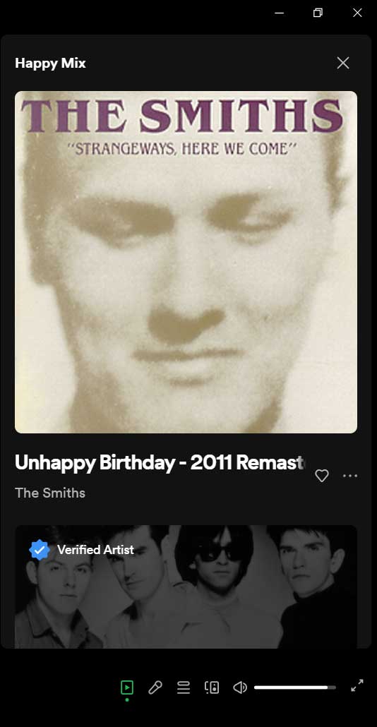 Second up in Spotify's tailored 'Happy Mix' for me...