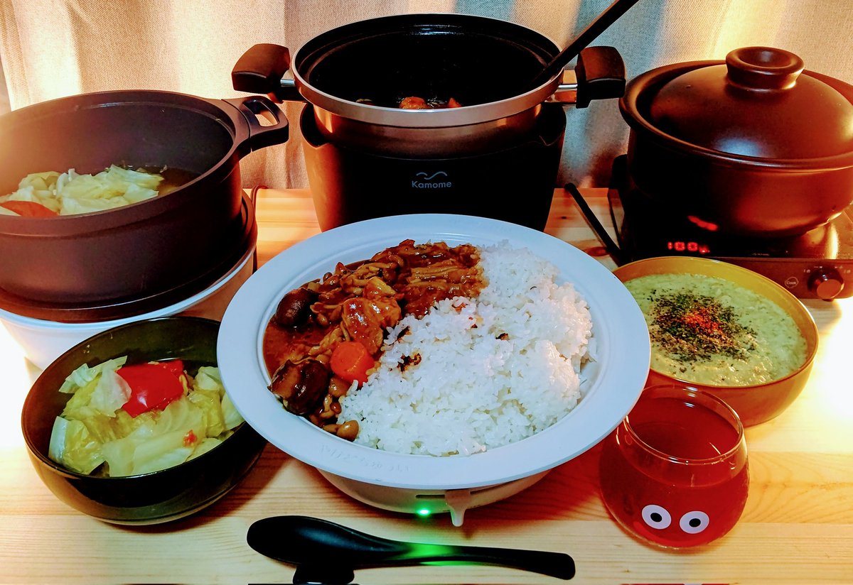 JoyVivalonen's tweet photo. ドリテックの IH 炊飯土鍋キットで炊いた宮城県産ひとめぼれは、和平フレイズのビストーニ 19cm 鍋で作ったカレーライスで頂いた。
ブレーカーが落ちたせいで米を焦がしてしまったが、めちゃくちゃ美味かった。
#DI228BKSET
#KGP1
#MA9594
#EHPM282
#HACIH01DWH
#RSY2
#三汁0菜 https://t.co/7fpYJuxwh4