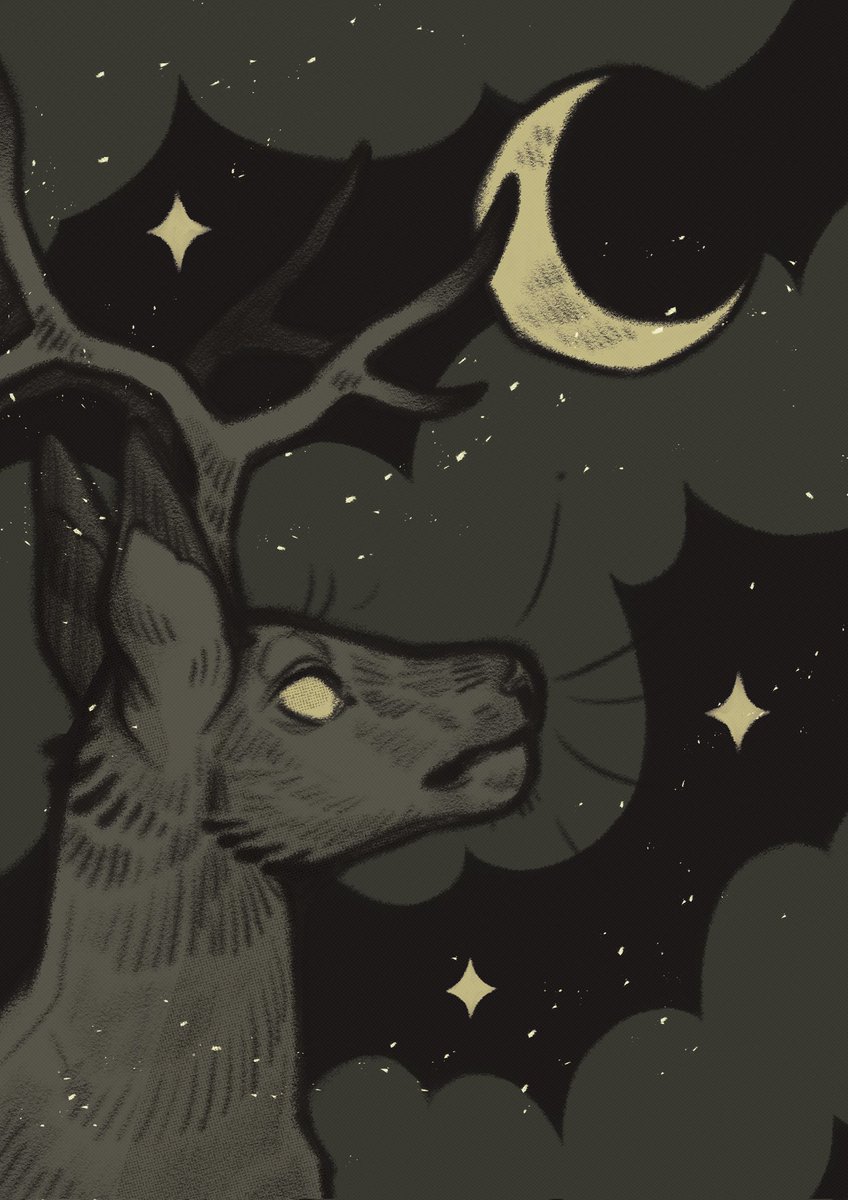 folkmoth's tweet photo. 🌘🦌 https://t.co/Rn67vE8W6T
