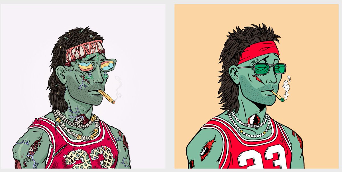 _honks_'s tweet image. Downgrade is the new upgrade! Love my new zombie with prominent throat 🐪 😂

Props @frankdegods @DeGodsNFT