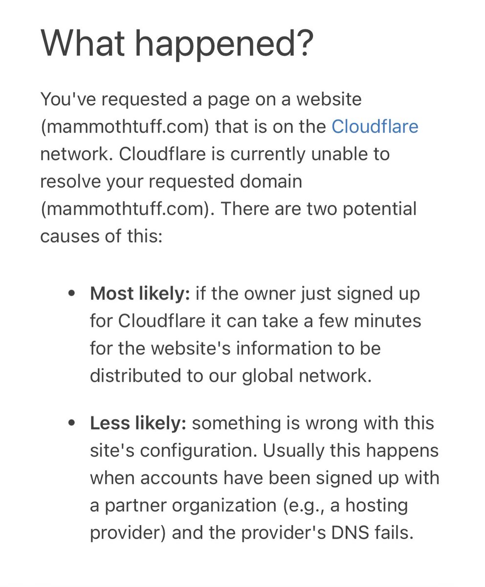 CurtPMills's tweet photo. @_amanda_panda_ @MammothTuff Just a heads up, I’m getting a name resolution error when I try to go to the website in the bio of @mammothtuff https://t.co/Adz3Q7SIli