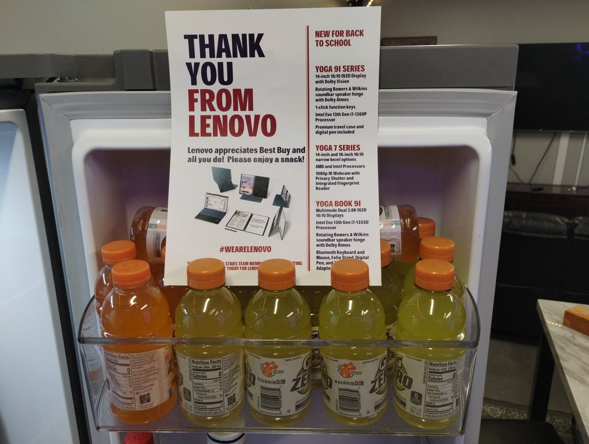RyanHixson6's tweet photo. I have brought hydration to the fine folks here at Best Buy #1079 in Longmont, CO! #WeAreLenovo #PremiumSTARS https://t.co/b10xNdr6f9