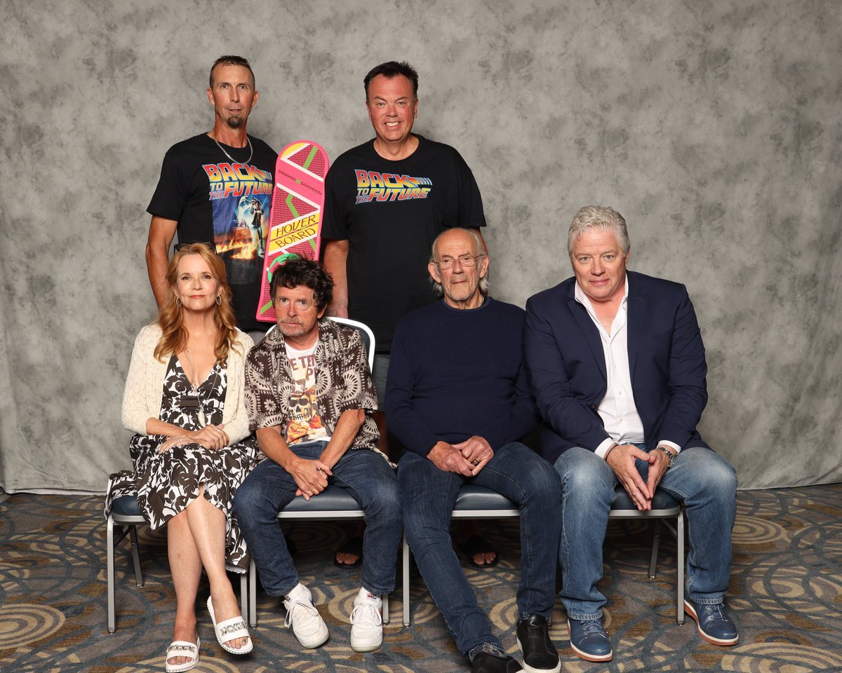 brentashcroft's tweet photo. Sometimes ya gotta just put some Plutonium in the Delorian and take a trip BACK IN TIME!

Great fun meeting @realmikefox @DocBrownLloyd @LeaKThompson and @TomWilsonUSA at @fanexpochicago !! @BacktotheFuture https://t.co/ICubVhA2mp