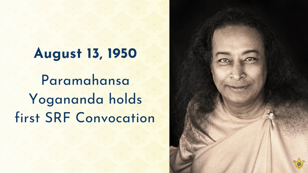 srfyogananda's tweet photo. It was on this day in 1950 that Paramahansa Yogananda held the first SRF Convocation in Los Angeles, California. This tradition continues today, where seekers around the world dive deeply into Yogananda’s teachings. https://t.co/yf0fS8mMl7
#SRFConvocation https://t.co/mm9VD0N1Iu