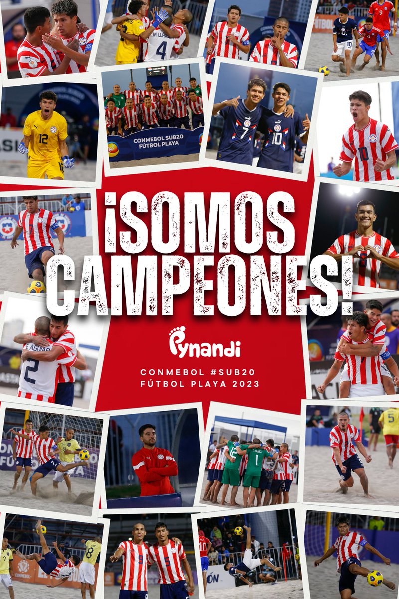 🤩🎉 𝗦𝗢𝗠𝗢𝗦 𝗖𝗔𝗠𝗣𝗘𝗢𝗡𝗘𝗦 👣⚽️🇵🇾

🏆 Campeones de CONMEBOL #Sub20 Fútbol Playa 2023

 #VamosParaguay 🎉