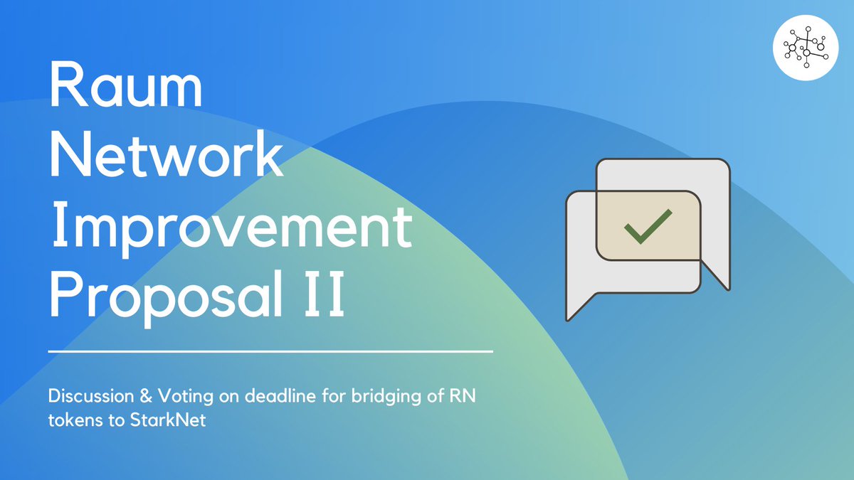 RaumNetwork's tweet photo. 🚨Imp. Announcement🚨
📢Let your voice be heard!📢
🗳️ Participate in the crucial discussion & voting process on bridging your $RN tokens from #Polygon to #StarkNet!!
⏰ Voting open from 21st Aug to 24 Aug. Don't miss this chance to shape the future🌐
👉https://t.co/NQNBoRRGs7 https://t.co/UZINioiEf0