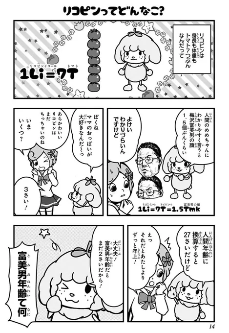 リコピンの等身大はもっと大きいです。これも編集のミスです。梅沢富美男さんの頭部1.5個分です。今後、情報の共有を徹底いたします。 