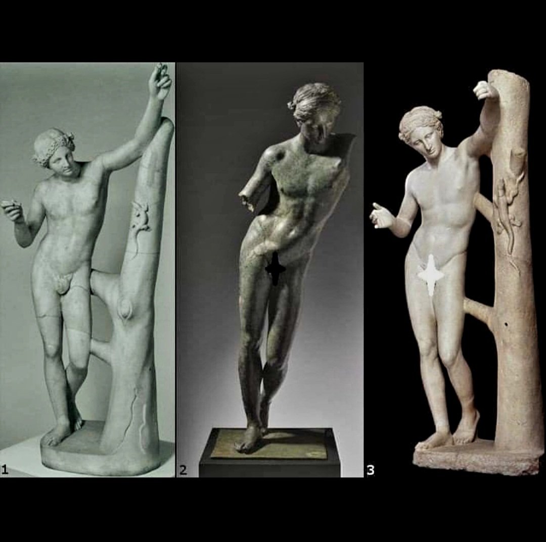 antinousgaygod's tweet photo. 🪷 14 Aug is #WorldLizardDay 🦎 #Antinous encounters #Ascalaphus the reptile from Hades. This is #Antinoos #Sauroktonos. This statue was lost in the Dresden fire storm in World War II. Compare it to #Apollo the Lizard-Slayer. Full details: https://t.co/PJTpiHz8UT #lizardday 🦎 🪷 https://t.co/3djscWSNsL