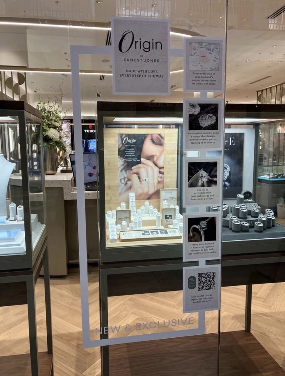 Leanne Kemp【ツ】 (@leanne_kemp) on Twitter photo 🔍 Witness the power of traceability in action! 🌐📦 Sharing this eye-catching moment when Ernst Jones adorned 70 of its UK stores with the Origin Program by <a href="/everledgerio/">Everledger</a> 🌟
It's not just an eye catching window display, it's a testament to the importance of transparency 🔍 Witness the power of traceability in action! 🌐📦 Sharing this eye-catching moment when Ernst Jones adorned 70 of its UK stores with the Origin Program by <a href="/everledgerio/">Everledger</a> 🌟
It's not just an eye catching window display, it's a testament to the importance of transparency