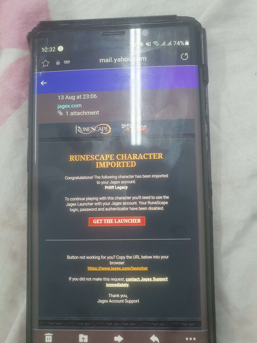 Pr0ffLegacyRS3's tweet image. hey  I clicked a phishy link in ely discord by accident and my account got hijacked.  the phisher added my account to his jagex launcher and my email doesn't exist, help me.
@elyrunescape @JagexSupport @Jagex @JagexAsh @JagexNoodles @JagexHelpL0ne

#Runescape