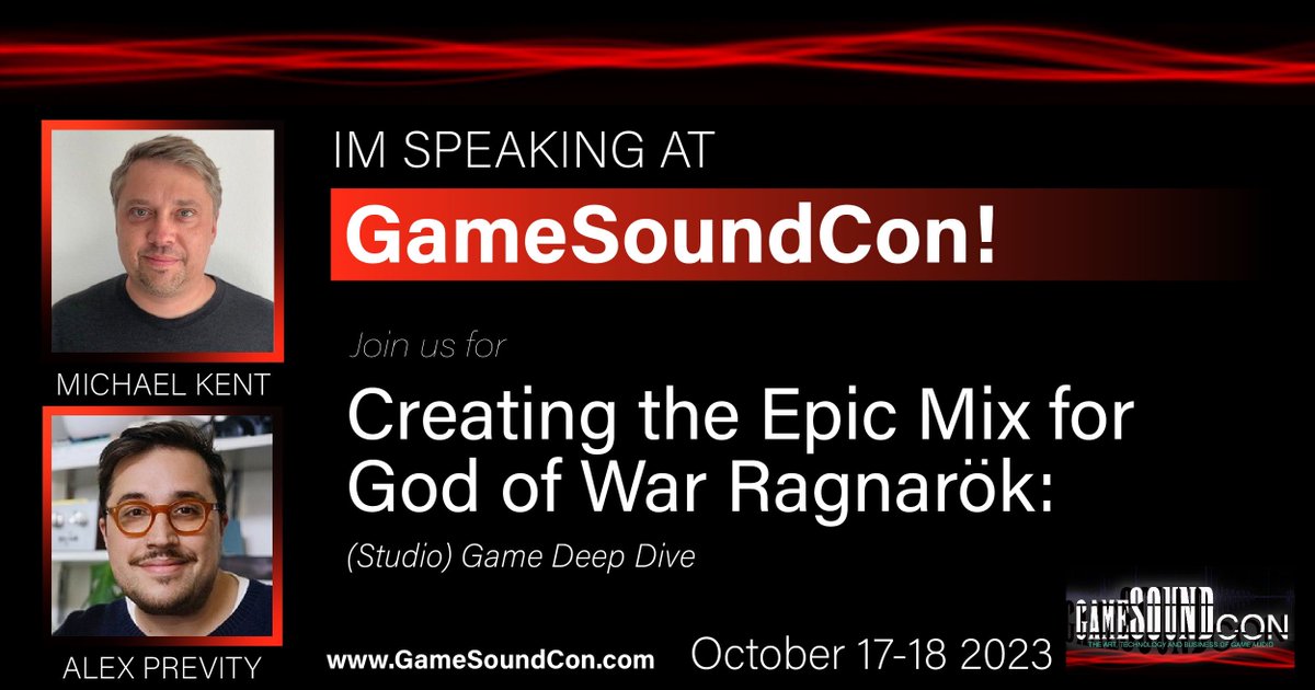 <a href="/MkentAudio/">Michael Kent | MPSE</a> and I are giving a talk at <a href="/GameSound/">Brian Schmidt</a> this year! We are going to chat in-depth about the specific techniques we used to mix God of War Ragnarök - I hope see some of you there!