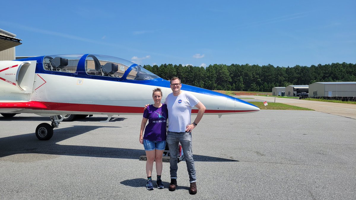 Marybeth622's tweet photo. Did a little fighter jet flying with @projecthabu today. Not a bad choice for my first time taking the controls of an aircraft. #L39 #Albatros #FighterJet #ThisIsHowIRoll #TalkToMeGoose #TheSkyIsNeverTheLimit #ButItsAGoodPlaceToStart https://t.co/mbnGS0hWSY