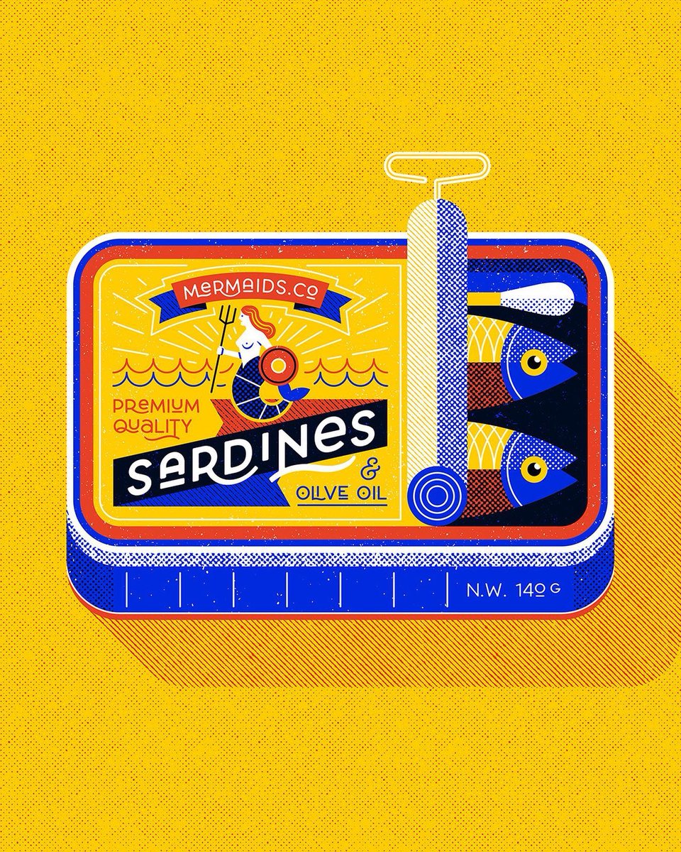 Get out to the sea if you can, or stay inside and make some art like this great sardine poster made by @adrianbauer_  using our halftones in Illustrator!⁠
⁠
You can get DupliTone for AI, PS, Procreate, Affinity, and CSP.

l8r.it/qhFn