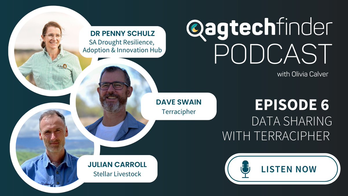 agtechfinder (@agtechfinder) on Twitter photo NEW EP: Data Sharing with <a href="/terra_cipher/">TerraCipher</a>! What's on the horizon for data sharing in #ausag? <a href="/OliviaCalver1/">Olivia Calver</a> interviews Terracipher founder <a href="/Davo_Swain/">Dave Swain</a>, agtech adoption expert <a href="/pennyschulz/">Penny Schulz</a> & Julian Carroll from <a href="/stellarlivestoc/">Julian Carroll</a> to find out! <a href="/foodagility/">Food Agility CRC</a> agtechfinder.com/agtech-info/ep… NEW EP: Data Sharing with <a href="/terra_cipher/">TerraCipher</a>! What's on the horizon for data sharing in #ausag? <a href="/OliviaCalver1/">Olivia Calver</a> interviews Terracipher founder <a href="/Davo_Swain/">Dave Swain</a>, agtech adoption expert <a href="/pennyschulz/">Penny Schulz</a> & Julian Carroll from <a href="/stellarlivestoc/">Julian Carroll</a> to find out! <a href="/foodagility/">Food Agility CRC</a> agtechfinder.com/agtech-info/ep…