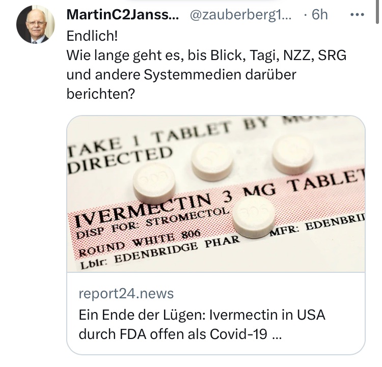 ChantalStadelm1's tweet photo. ℹ️https://t.co/TGbmQ3r1Jg

Die 📰🗞werden weiter #Lügen über die #Megapandemie
Werden  #Impfpropaganda  drucken die #Impfschäden #Impftode #vertuschen 
Sie werden niemals die #Wahrheit schreiben! 

@Blickch
@20min 
@NZZ 
——
@zauberberg188 
@RealWsiegrist 
@AndersonAfDMdEP https://t.co/rZ55eSqx6g