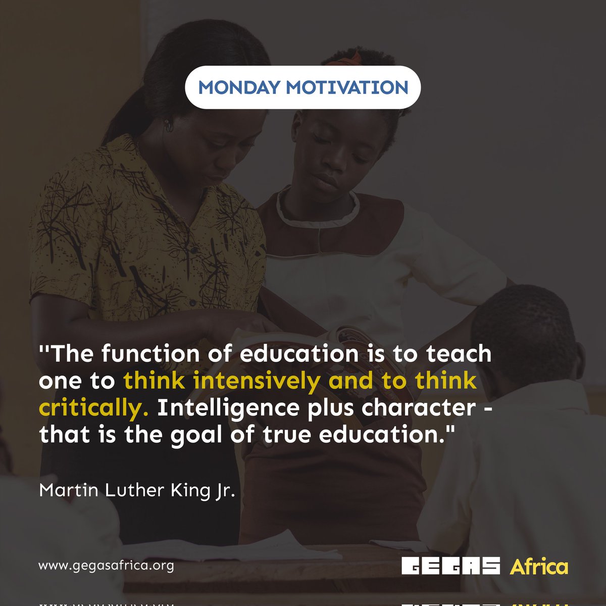 gegasafrica's tweet photo. #MondayMotivation
Welcome to the start of a new week!
Let these words remind you that every challenge you face is an opportunity to grow both intellectually and morally. Embrace this new week with determination and a thirst for knowledge!
#learning #getEducatedGetASkill https://t.co/bTwWRjLQwP
