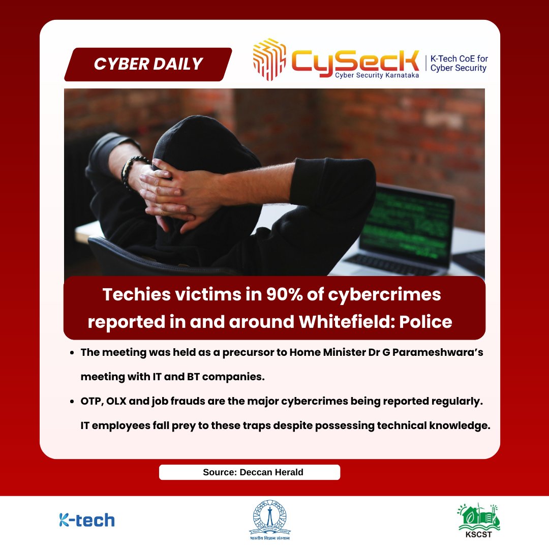 CySecKCoE's tweet photo. Stay up-to-date on the latest cybersecurity news with our #cyberdaily.
Read more:https://t.co/PWs7fITLwX …
Like it if you love it, share it if you're passionate about it!
@itbtgok
@iiscbangalore
@cybercrimecid
@Cyberdost
@KscstS
#CyberSecurityAwareness #NewsToday https://t.co/NpSn6A77A9