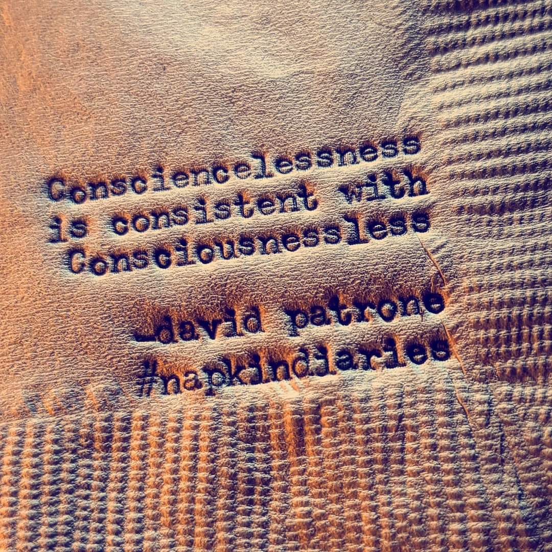 #consciencelessness
is consistent with
#conscousnessless

#davidpatrone 
#napkindiaries 

#consciousness
#conscience
#enlightenment
#samadhi
#moksha
#empathy
#consciousbeing 
#advaitavedanta 
#krishnaconsciousness 
#poetsofig
#writersofig
#woke
#awakening
#sapiosexual
#thirdeye