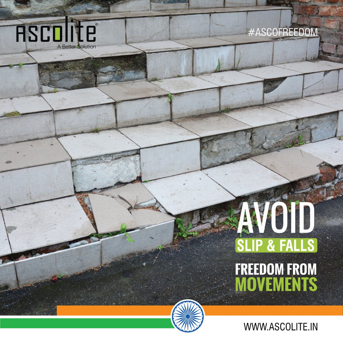 ascolite's tweet photo. Prevent Accidents! Cracks and loose flooring in your steps can cause serious injuries and accidents. Use ASCOLITE tile adhesive.
Visit: https://t.co/JFaXme2gZw
Call our experts: 18005327788
#WeCare #tileadhesive #accblocks #ascolite #architect #design #MondayMotivation https://t.co/JfpMNvoa10