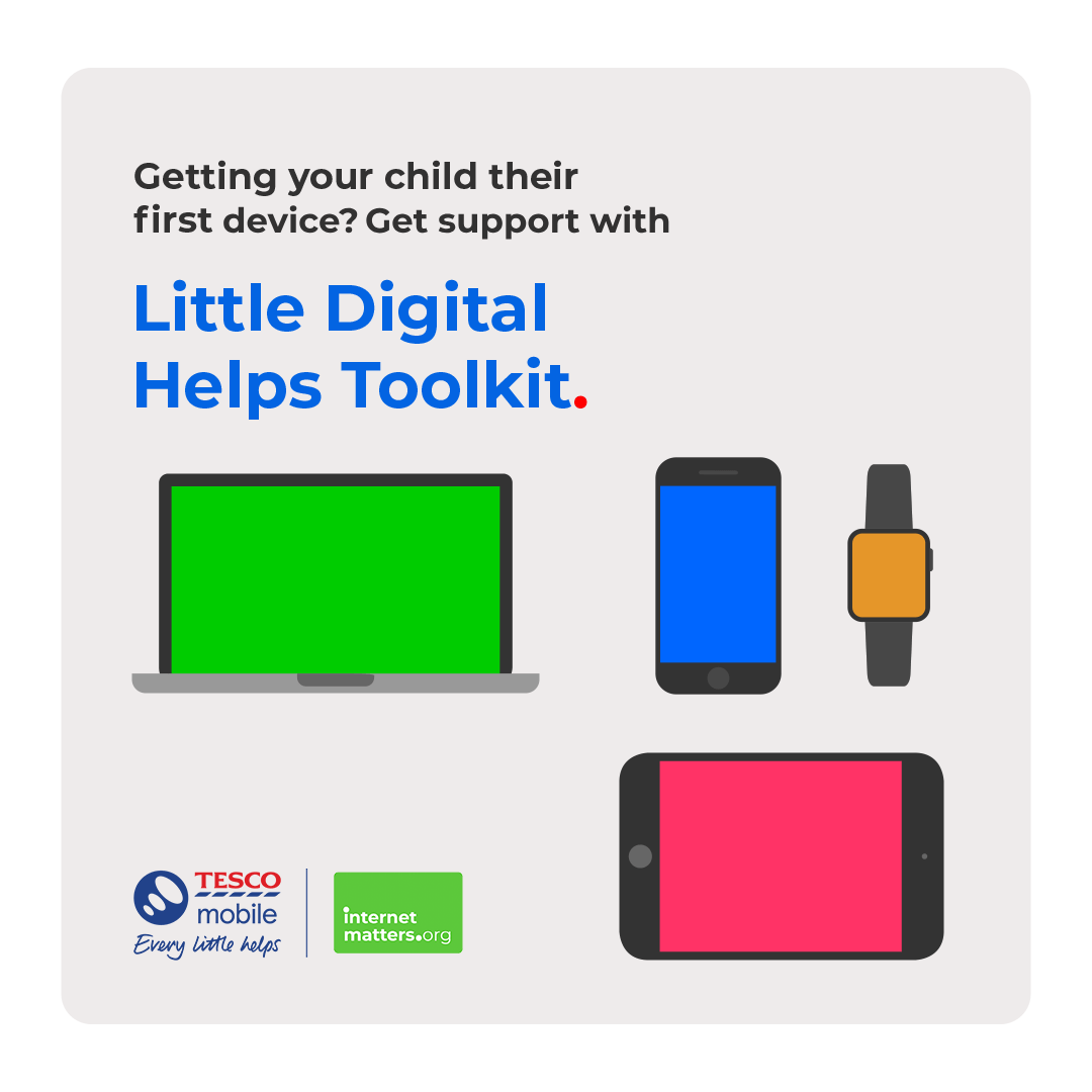 IM_org's tweet photo. Getting your child their first smartphone? 

Together with @TescoMobile we've created the Little Digital Helps Toolkit that offers tailored and easy access to parental control guides to get their device set up for safety. Get your personalised plan today.

https://t.co/Yzpy7xg1P4 https://t.co/oM3XZny5M2