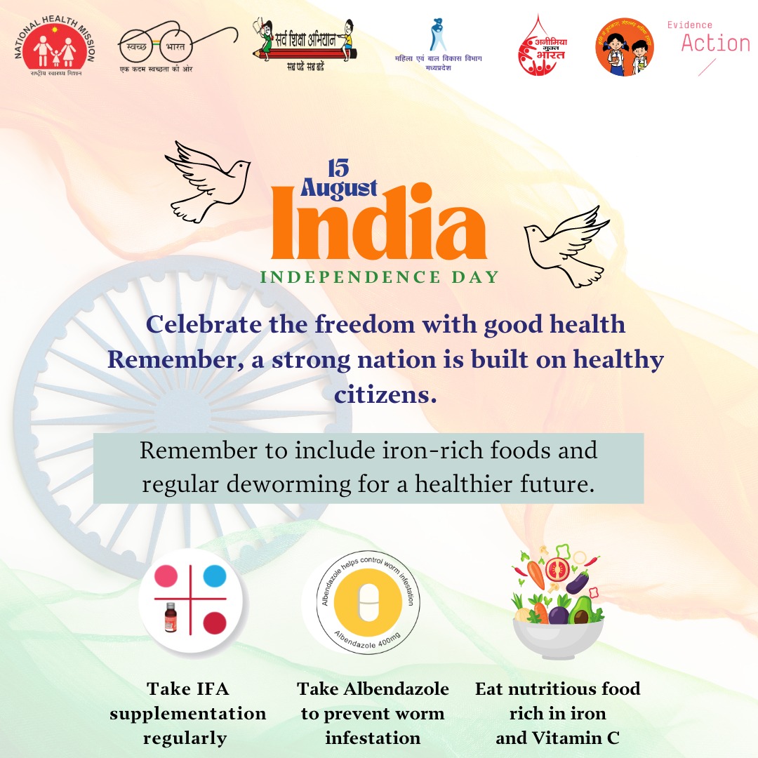 CMHOJHABUAMP's tweet photo. Marching towards freedom and wellness, celebrating Independence Day with a pledge for good health and nourishing lifestyles. Let freedom and good health reign! 🇮🇳 #HealthyIndependence

आओ, इस स्वतंत्रता दिवस पर हम स्वस्थ जीवन की ओर एक कदम और बढ़ाएं। स्वास्थ्य ही धन और समृद्धि  है https://t.co/koOawP3ndT