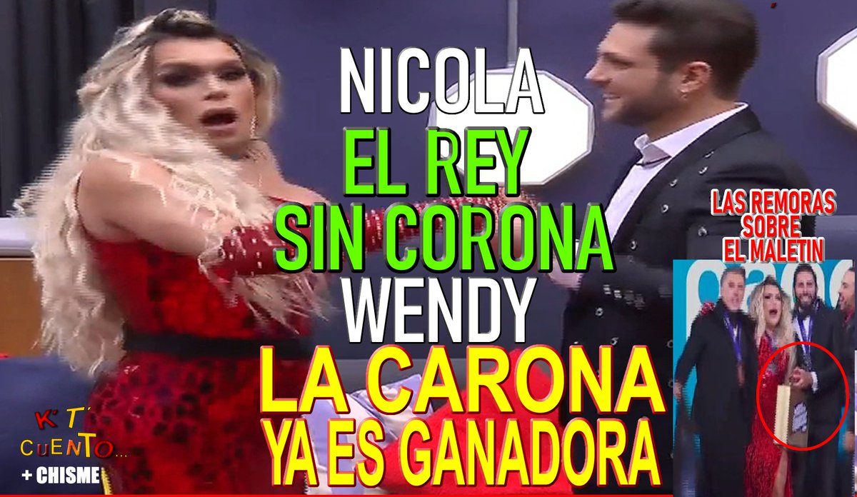 Kt_Cuento's tweet photo. WENDY GRAN GANADORA DE LA CASA
Nicola el REY SIN CORONA
LAS REMORAS SOBRE EL MALETIN YA ANDAN!
Todos los Chismes de la Gran Final
LINK AQUI
https://t.co/qvXoI7Nzy6
#FueraSergio #FueraEmilio #FueraPoncho #LCDLFMX #LaCasaDeLosFamososMx #WendyGanadora #NicolaGanador https://t.co/fVKEZ4JywN