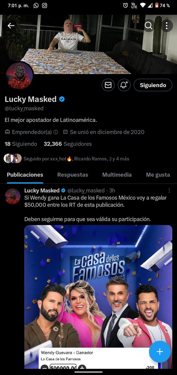 Yayoo_may's tweet photo. @luckymasked Si me lo ganó podré cumplir mi sueño de emprendedor https://t.co/uSVODCPC3Z