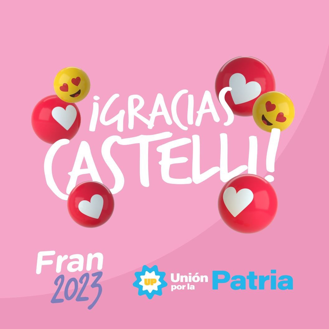 ✅️ Gracias por el afecto, por creer y elegir un #Castelli que no para crecer.
Estoy muy emocionado y feliz.
Gracias por tanta confianza!

Con más humildad que nunca vamos a ir a buscar a todos para construir la mejor versión de nuestro Castelli.

#MotivosParaCreer ❤️