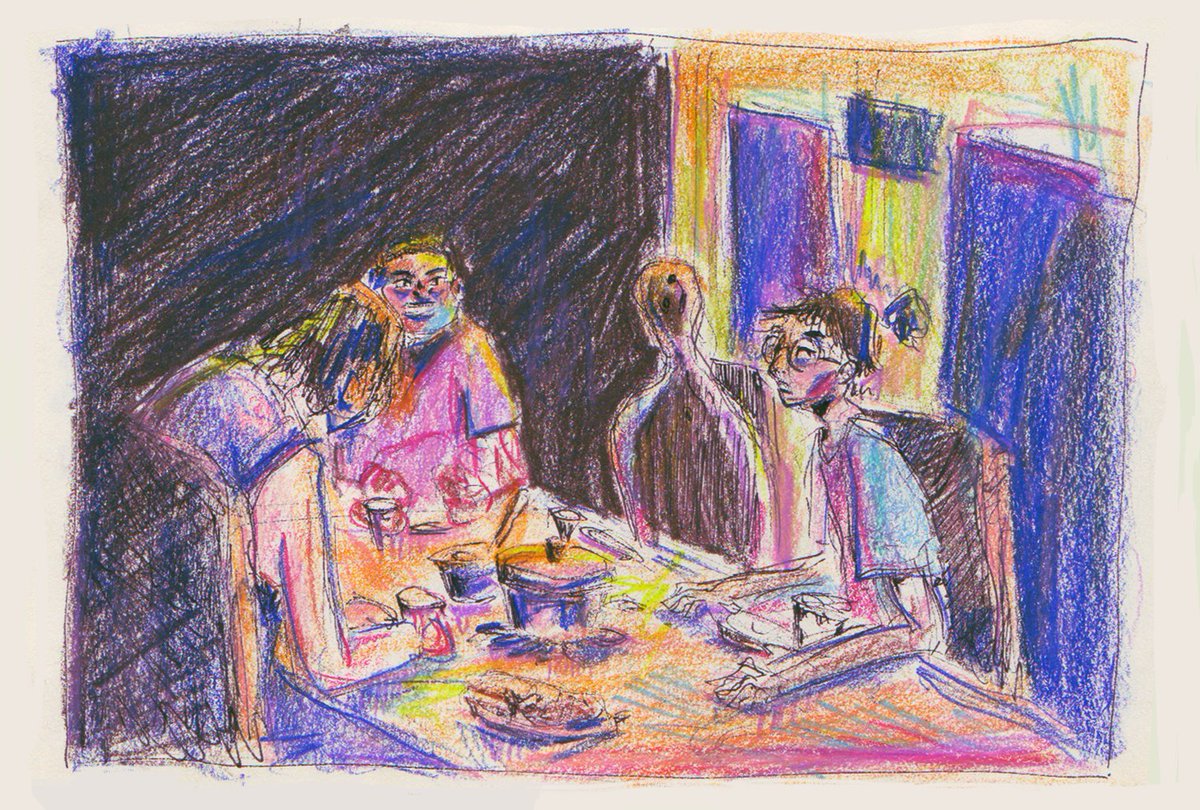 whydavs's tweet photo. the dinner scene sometimes
#artph #illustration https://t.co/6nlda2Sz4m