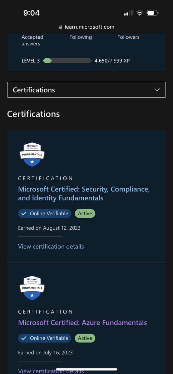 Got 2 Microsoft Certifications  let’s go ⁦@Azure⁩ @mircosoft #cloudjourney