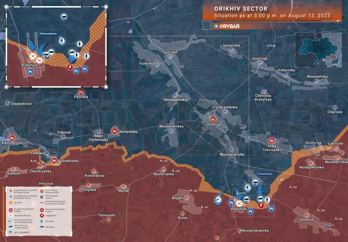 Cicke69's tweet image. #Orikhiv sitrep 13.08.2023

#Robotine #Zaporozhye #NATORUSSIAWAR